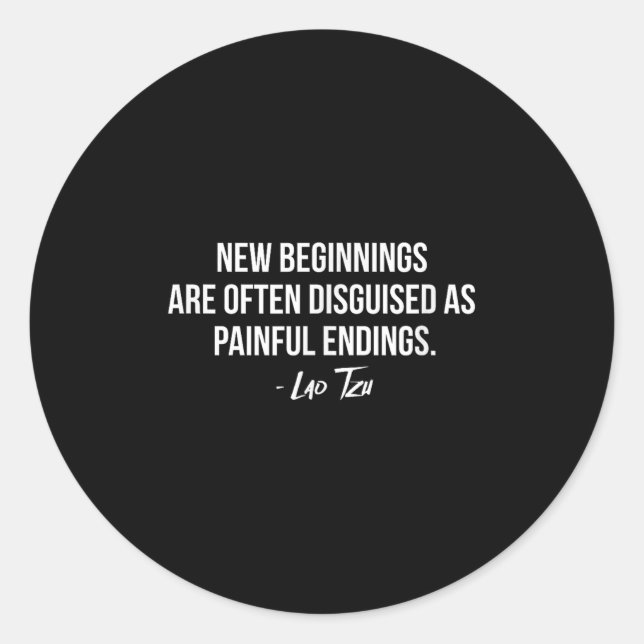 Lao Tzu New Beginnings Quote  Classic Round Sticker (Front)
