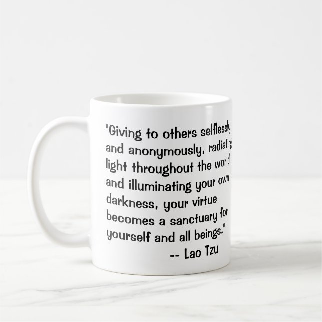 Lao Tzu on Darkness quote Coffee Mug (Left)