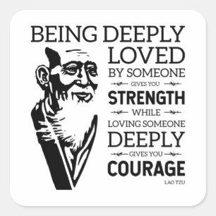 Lao Tzu Phiosophy Black Be Loved Square Sticker
