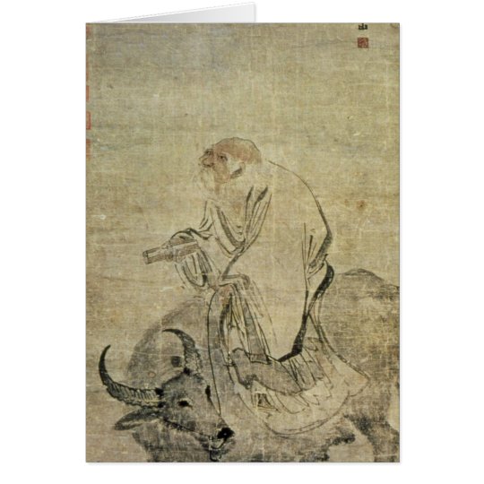 Lao-tzu riding his ox, Chinese, Ming Dynasty Card