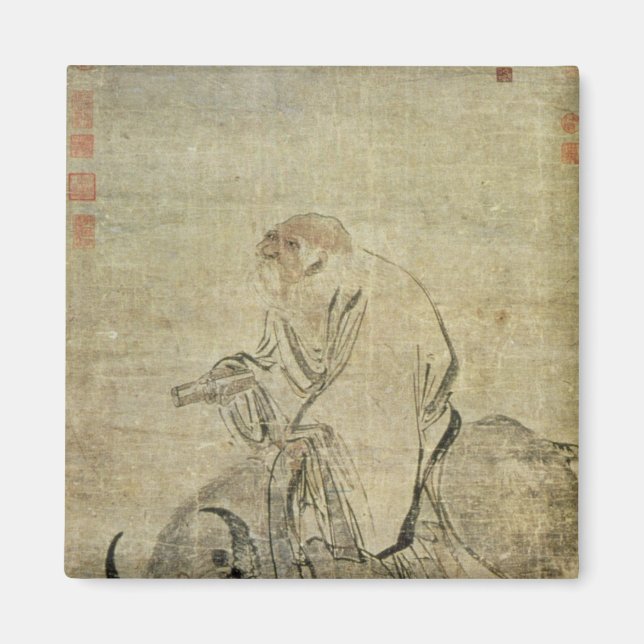 Lao-tzu  riding his ox, Chinese, Ming Dynasty Magnet (Front)