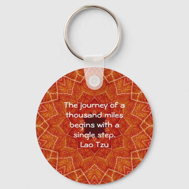 Lao Tzu Wisdom Motivational Quotation Saying Key Ring (Front)