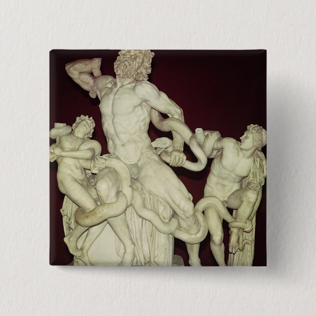 Laocoon, Hellenistic original, 1st century 15 Cm Square Badge (Front)
