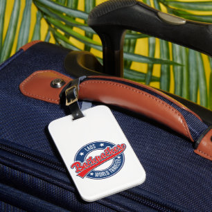 laos backpacker world traveller logo luggage tag