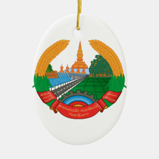 Laos Coat of Arms Ceramic Ornament