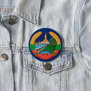 laos emblem 7.5 cm round badge