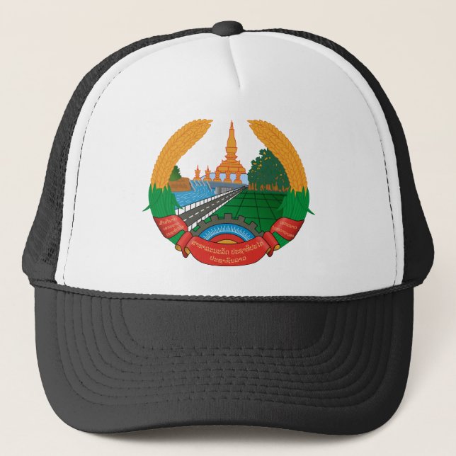 laos emblem trucker hat (Front)