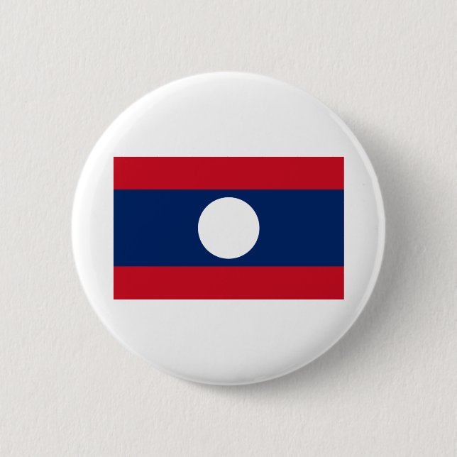 Laos Flag 6 Cm Round Badge (Front)