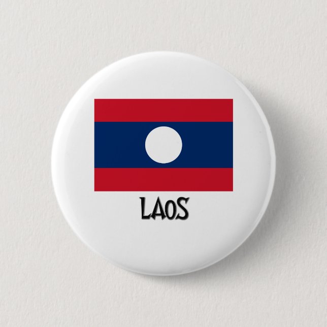 Laos Flag 6 Cm Round Badge (Front)