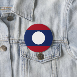 Laos flag 7.5 cm round badge