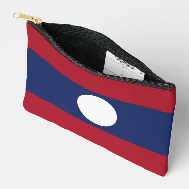 Laos flag accessory pouch (Open)