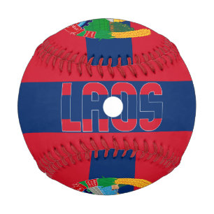 Laos Flag and Coat of Arms Patriotic Baseball