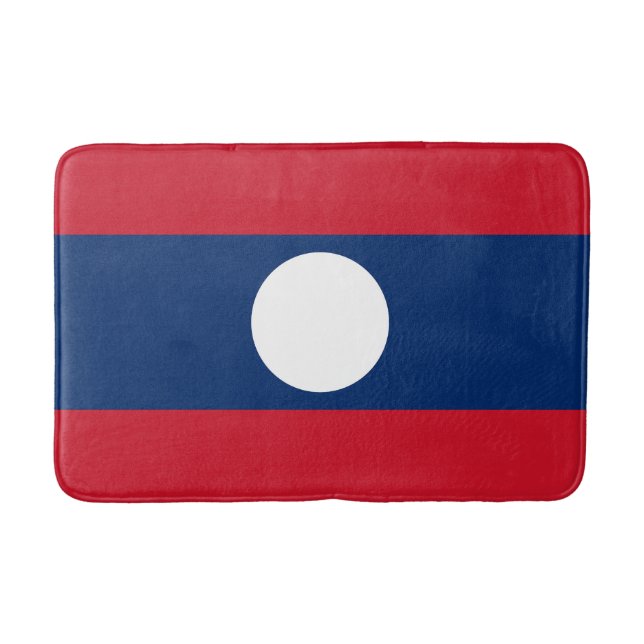 Laos Flag Bath Mat (Front)