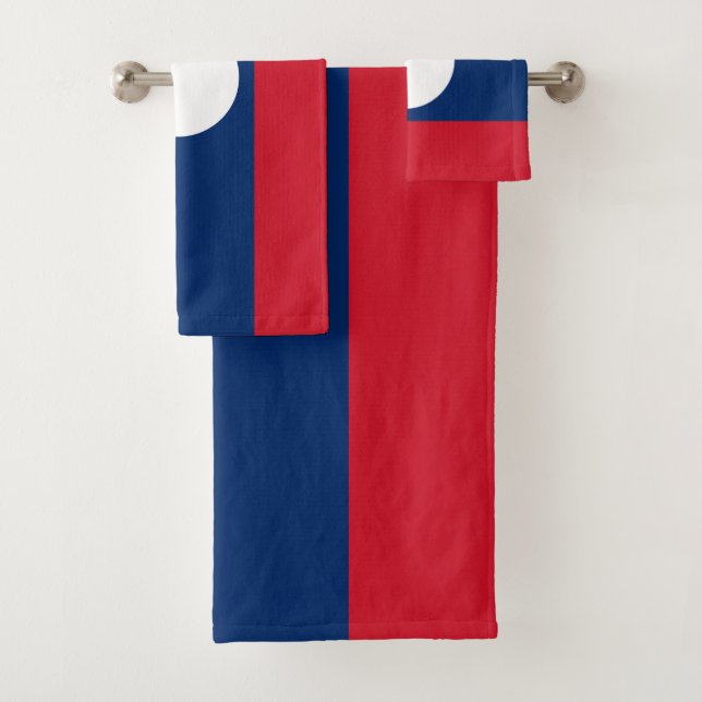 Laos Flag Bath Towel Set (Insitu)
