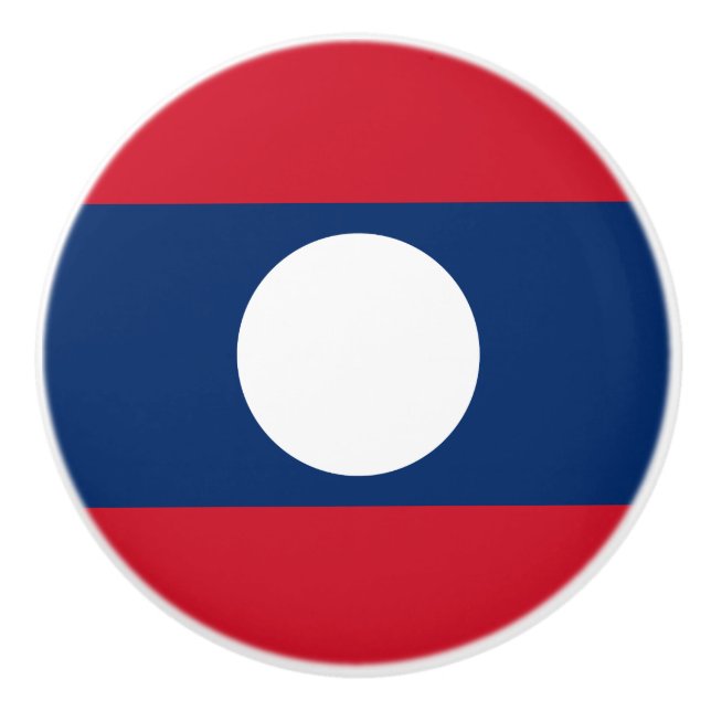 Laos Flag Ceramic Knob (Front)