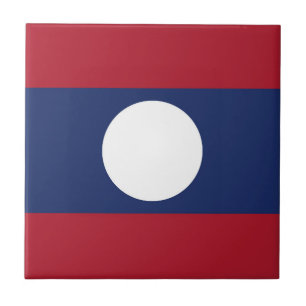 Laos flag ceramic tile