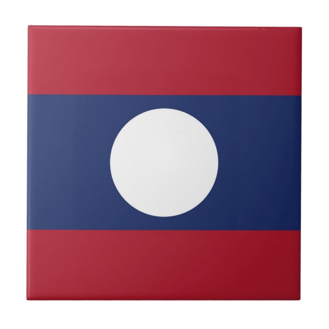 Laos flag ceramic tile (Front)