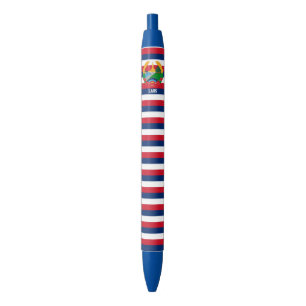 Laos Flag Cute Patriotic Black Ink Pen