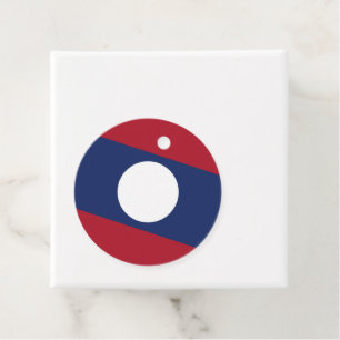 Laos flag favour tags