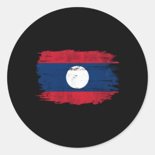 Laos Flag For Laotian Classic Round Sticker