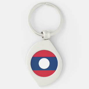 Laos Flag Key Ring