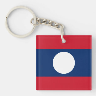Laos Flag Key Ring