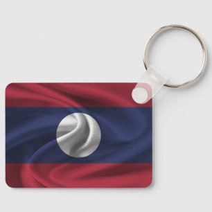 Laos Flag Keychain