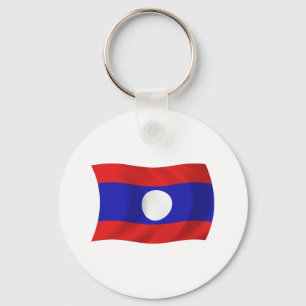 Laos Flag Keychain