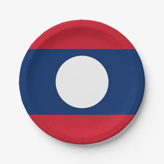 Laos Flag Paper Plate (Front)