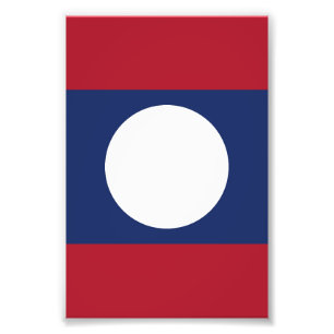 Laos flag photo print
