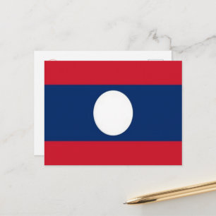 Laos - Flag - Postcard