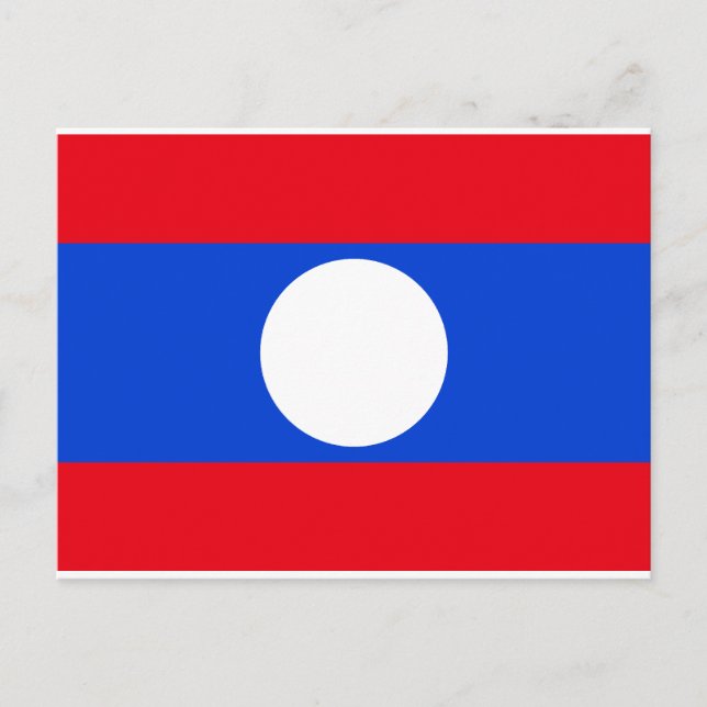 Laos Flag Postcard (Front)
