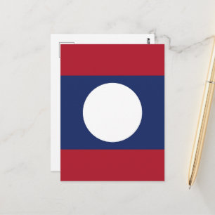 Laos flag postcard