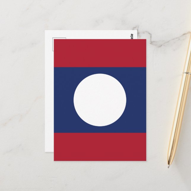Laos flag postcard (Front/Back In Situ)