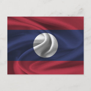 Laos Flag Postcard