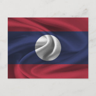 Laos Flag Postcard