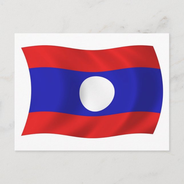 Laos Flag Postcard (Front)