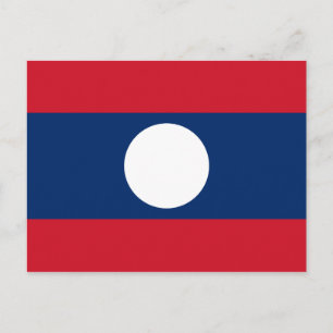 Laos Flag Postcard