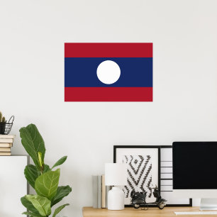 Laos flag poster