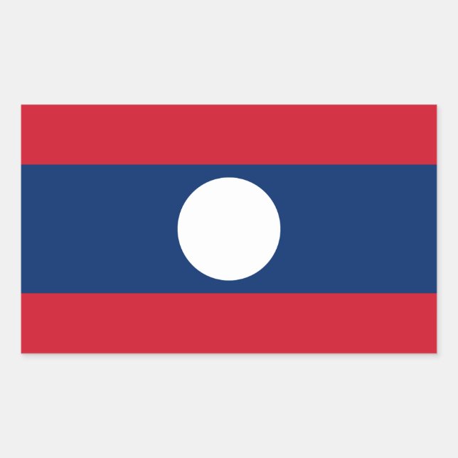 Laos Flag Rectangular Sticker (Front)