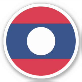 Laos Flag Round Sticker