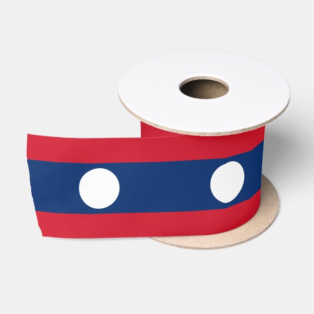 Laos Flag Satin Ribbon (Spool)