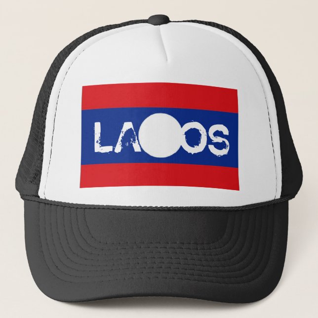 Laos flag souvenir hat (Front)