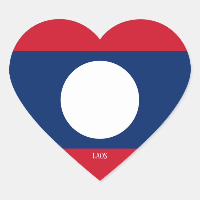 Laos Flag Splendid Patriotic Heart Sticker (Front)