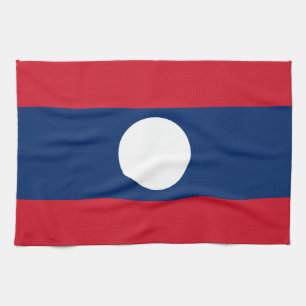 Laos Flag Tea Towel