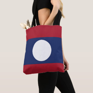 Laos flag tote bag