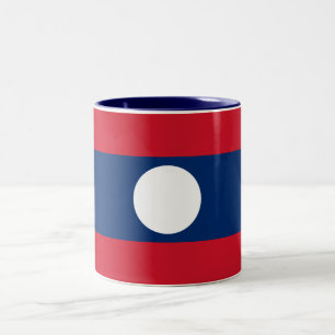 Laos Flag Two-Tone Coffee Mug