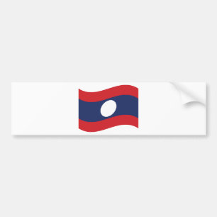 Laos Flag Wave Bumper Sticker