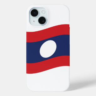 Laos Flag Wave iPhone 15 Case