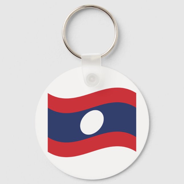 Laos Flag Wave Key Ring (Front)
